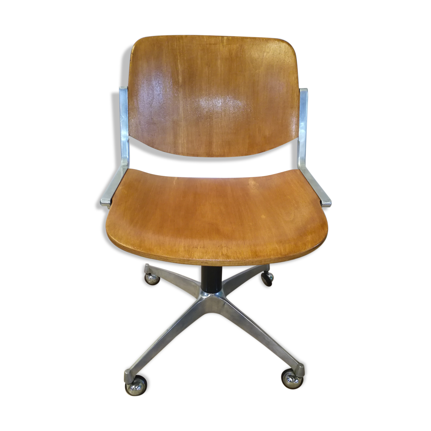 Castelli wood and metal swivel office chair