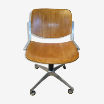 Castelli wood and metal swivel office chair