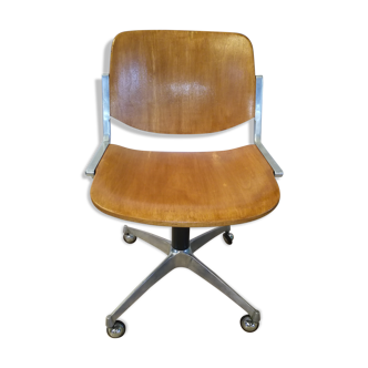 Castelli wood and metal swivel office chair