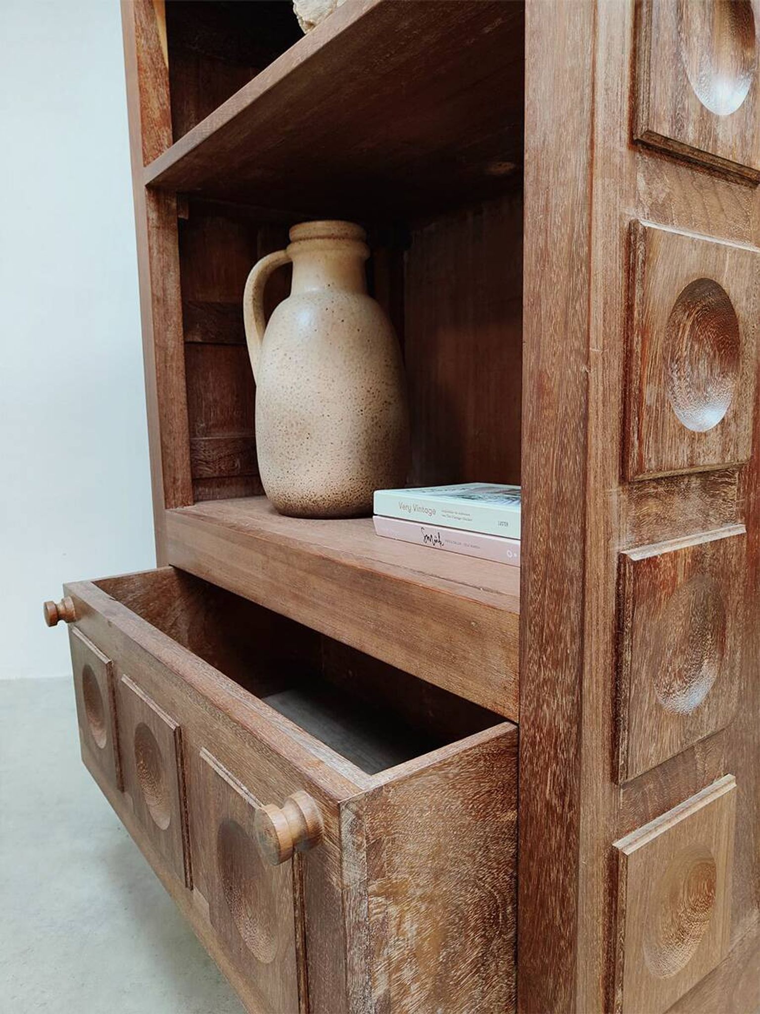 Midcentury brutalist cabinet vintage 1960