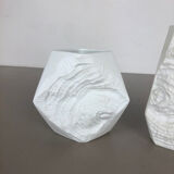 Set of 2 Original OP Art Biscuit Porcelain Vases by AK Kaiser, Germany, 1970s