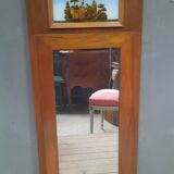 Small varnished wooden trumeau with a gallant scene motif