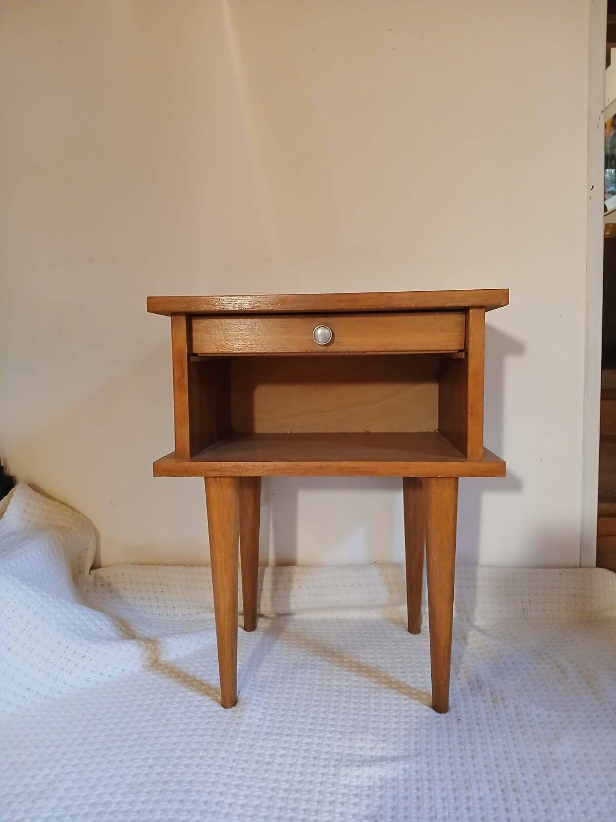1960s oak bedside table