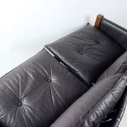 Canapé deux places en noyer et cuir par Boris Hála pour Ton, 1986