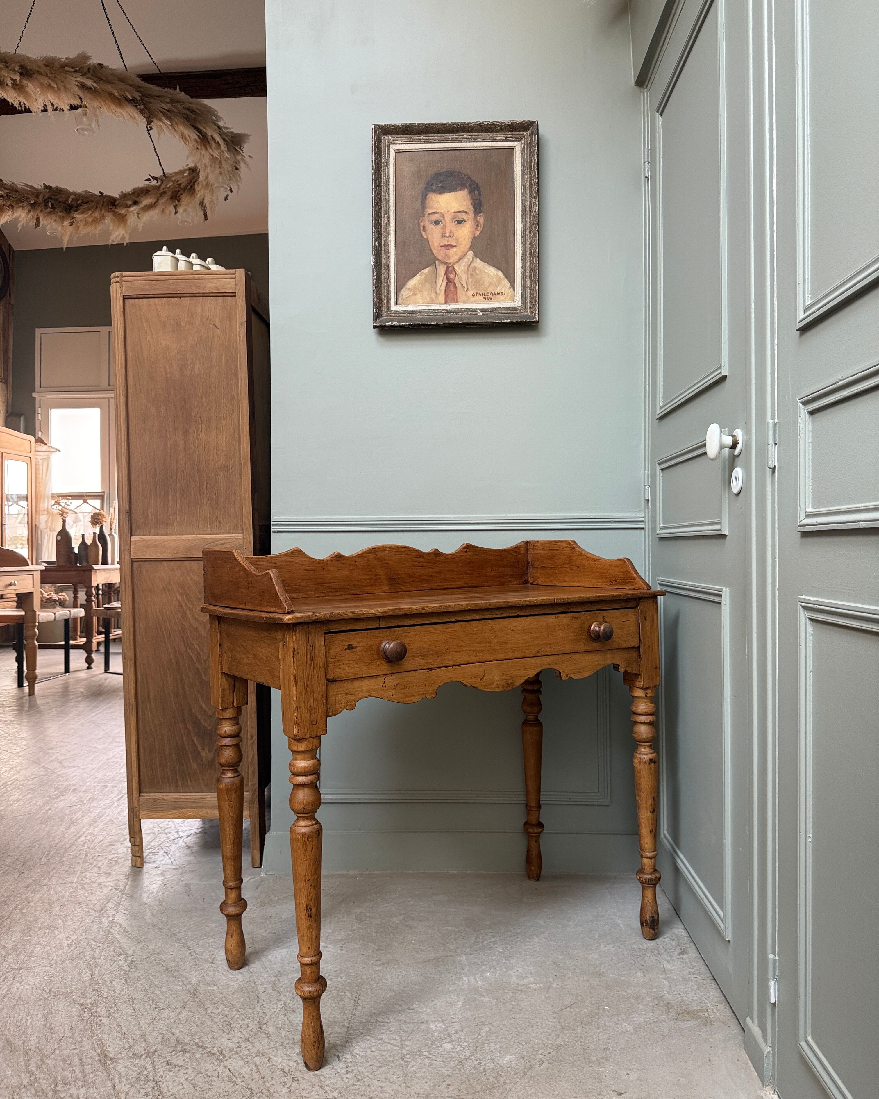Bureau anglais, console en pin