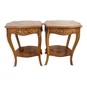 Duo of Louis XVI period pedestal tables