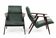 Vintage armchairs with green leather upholstery, 1960s