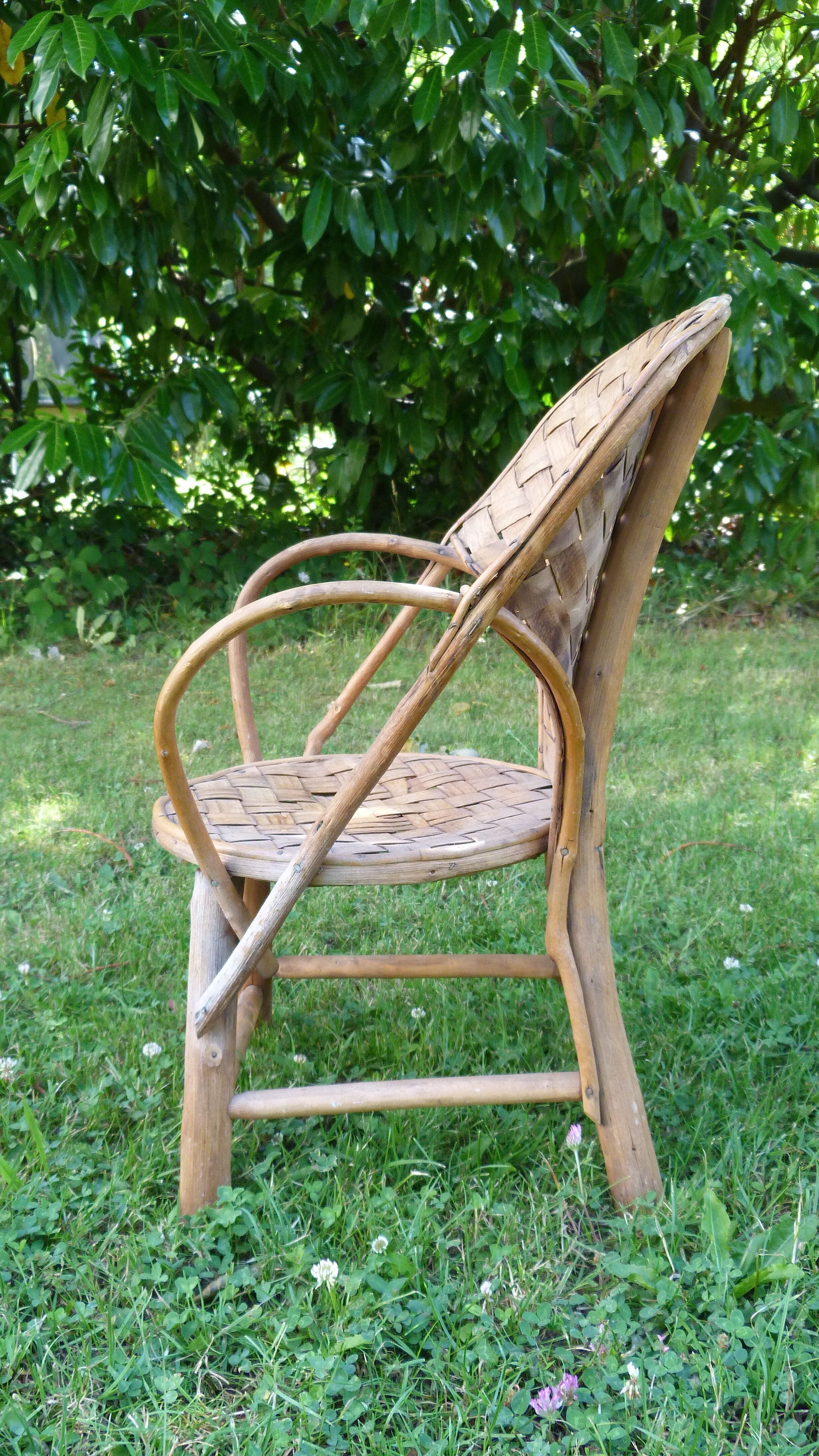 Vintage chestnut children's armchair
