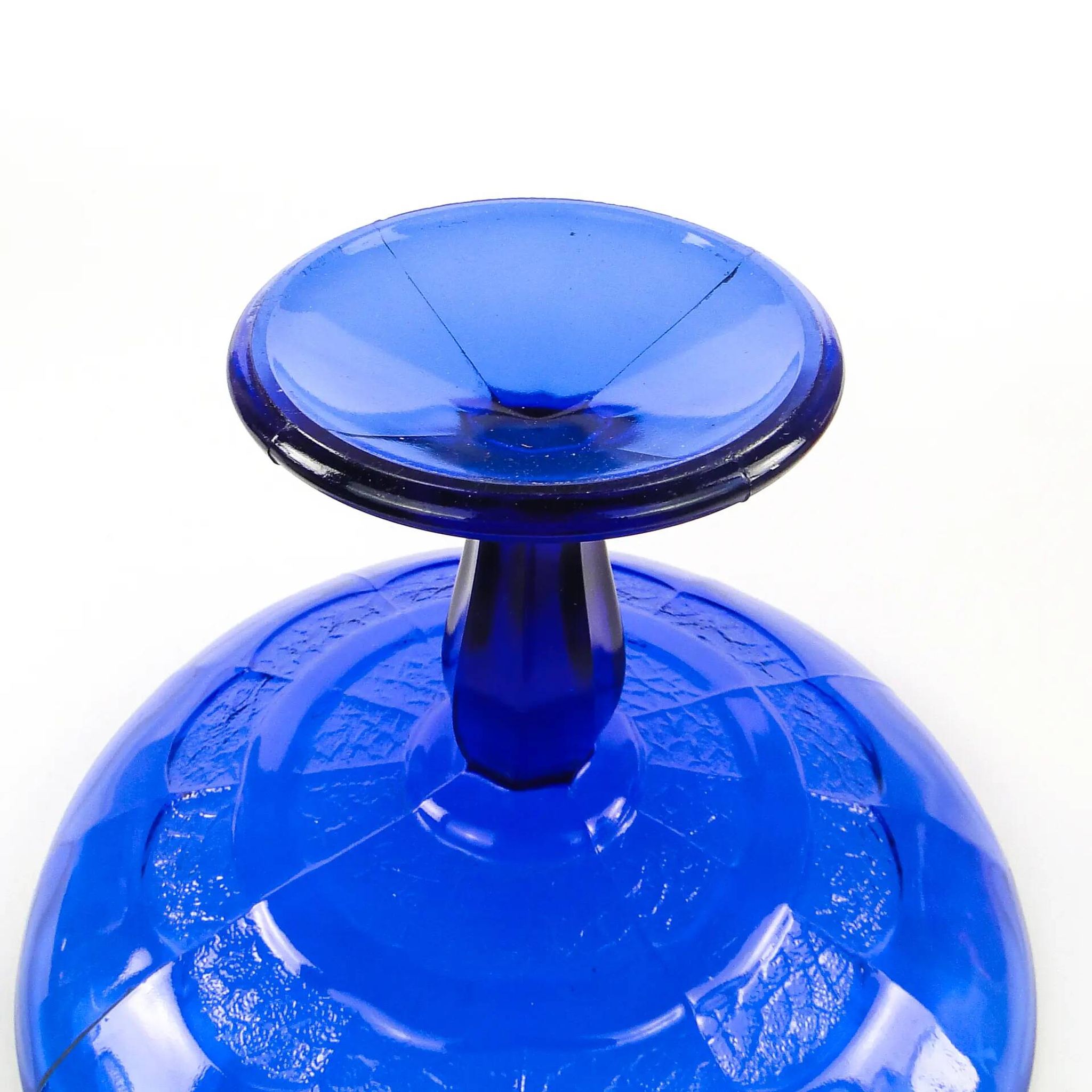 Art Deco fruit bowl, pressed glass, Ząbkowice, Poland, 1950s