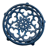Old blue cast iron trivety