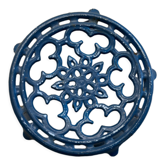 Old blue cast iron trivety