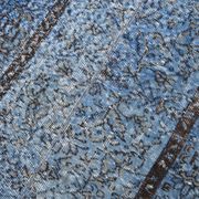 3x7 Blue Vintage Runner Rug, Handmade Wool Rug, Turkish Runner, 78x218Cm