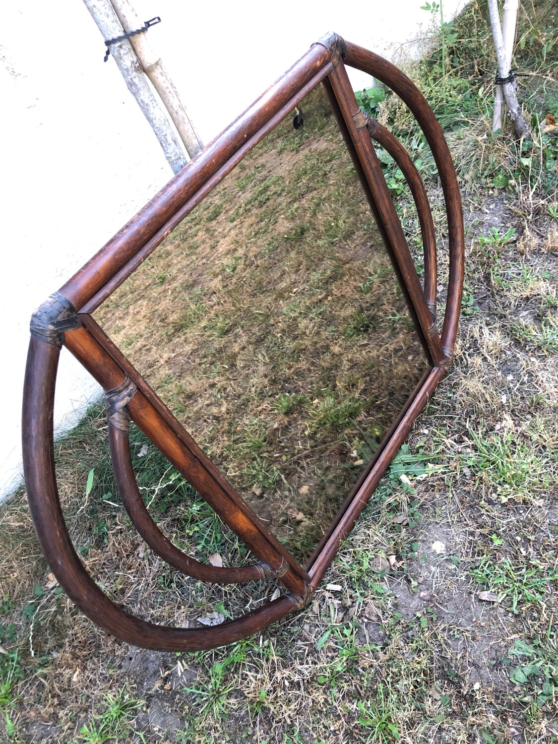 Vintage bamboo/rattan mirror