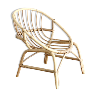 Child Chair in bamboo and rattan, 50's