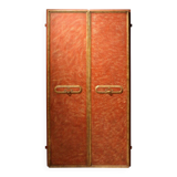 20th Century Italian Faux Red Porphyry Lacquered and Gilt Framed Wood Door