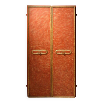 20th Century Italian Faux Red Porphyry Lacquered and Gilt Framed Wood Door