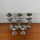 Set of 12 stainless steel ice cream cups, flower pattern, high foot