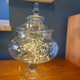 Glass jar on pedestal