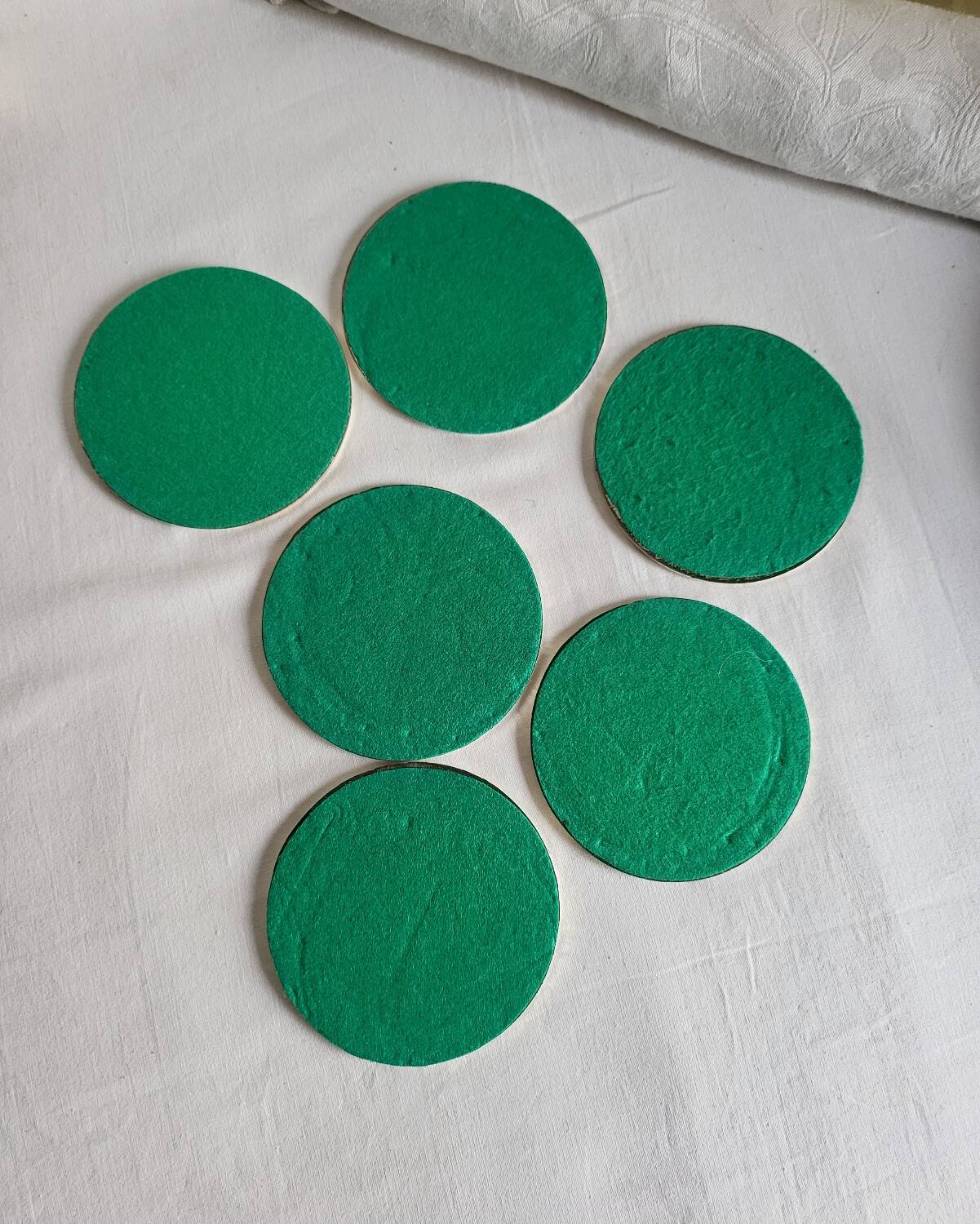 6 Coasters - Silver-plated coasters