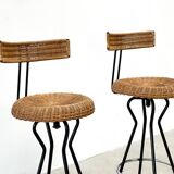 3 rattan barstools