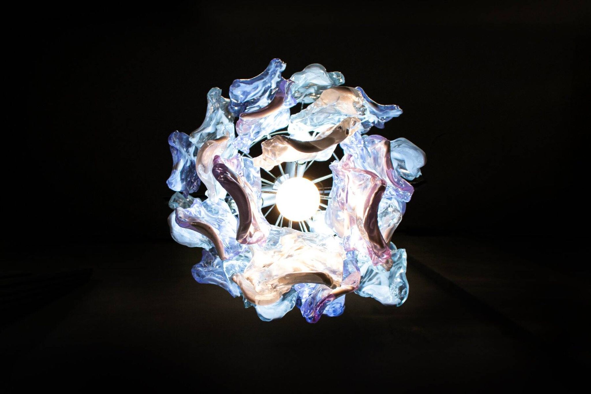 Murano glass pendant lamp by Mazzega, Italy, 1970s.