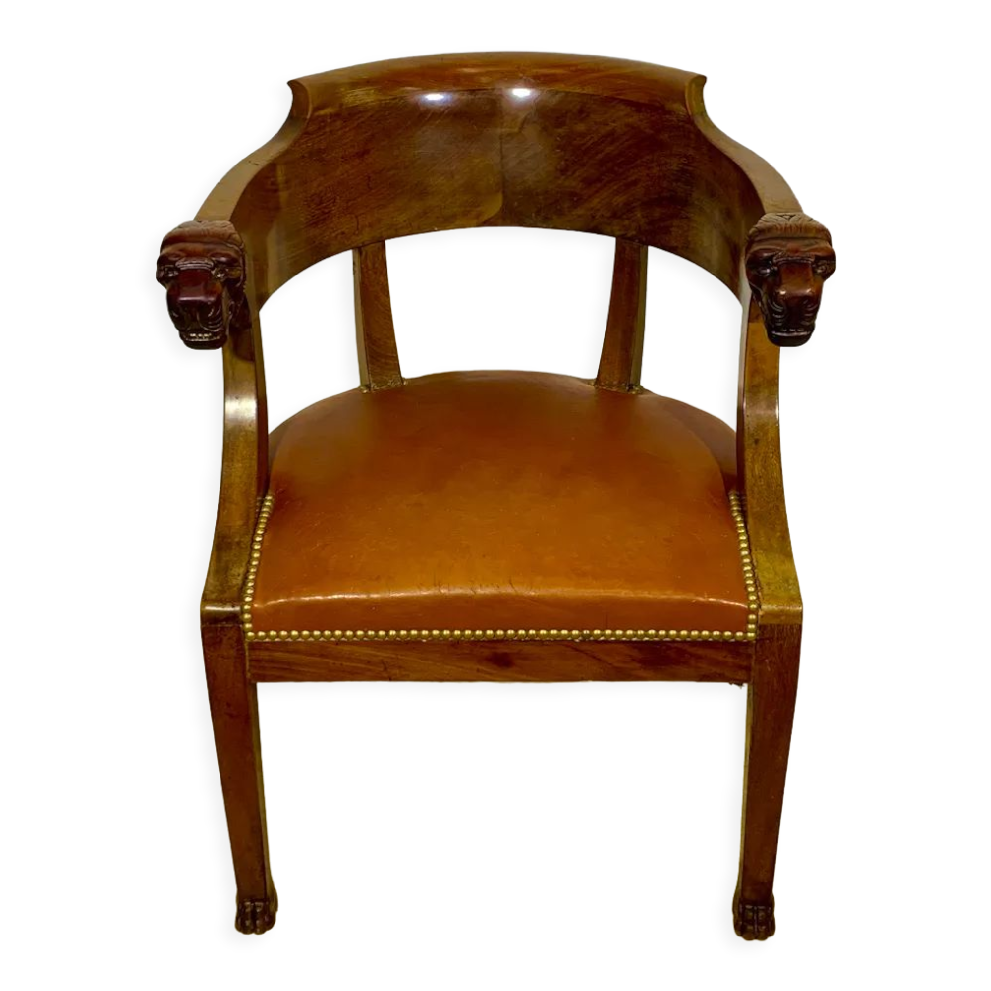 Empire mahogany office chair with gondola back