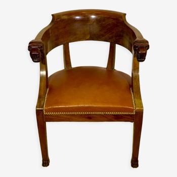Empire mahogany office chair with gondola back