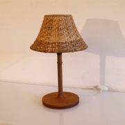 Danish lamp in teak and woven rattan 1960
