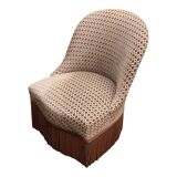Fauteuil crapaud vintage en velours chocolat