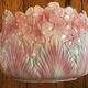 Old vintage pink and white hydrangea-shaped CLF cache pot