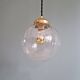 Vintage transparent cracked glass pendant, 1970s.