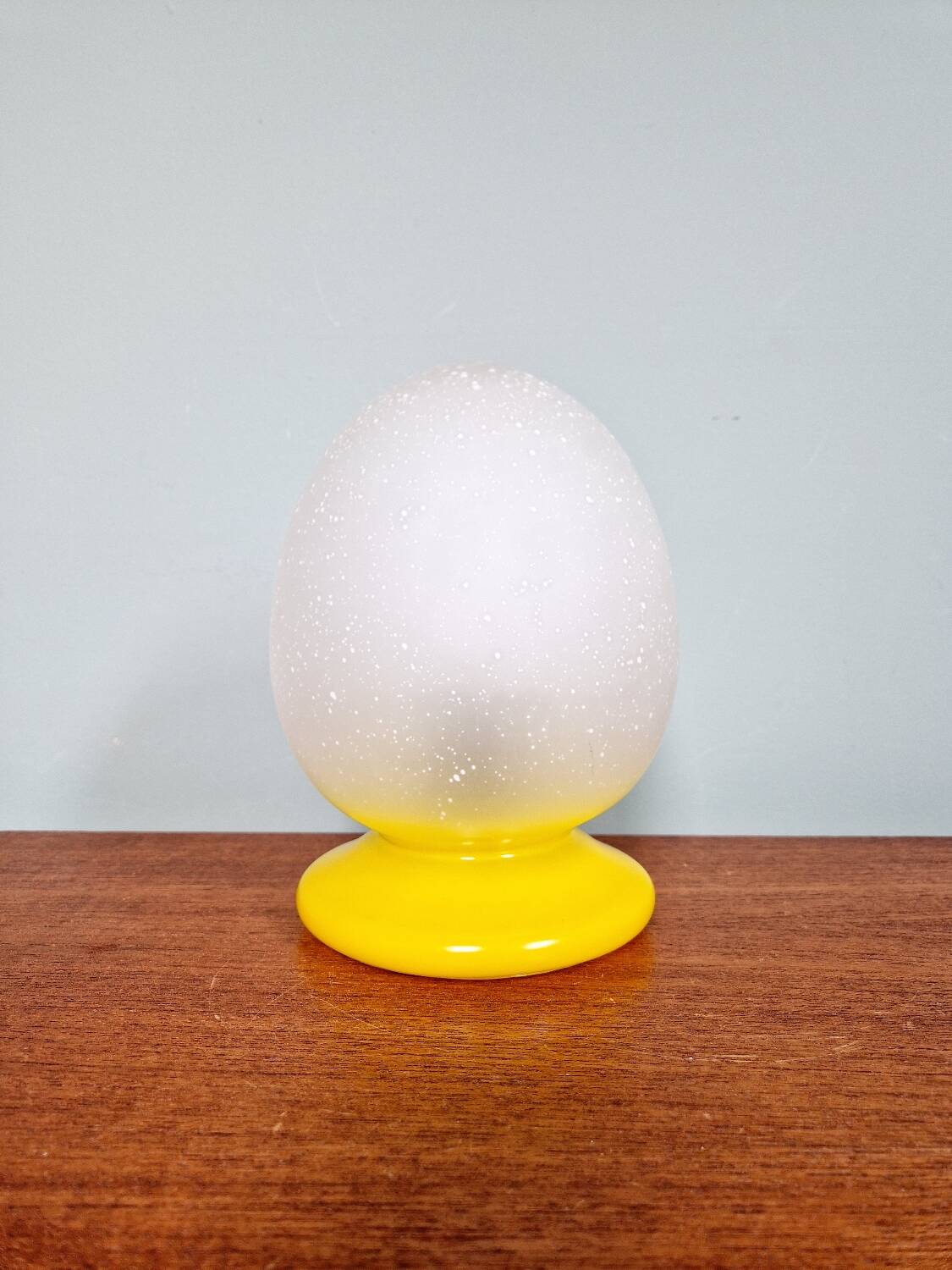 Lampe de table oeuf en verre bullé, années 70