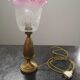 Old brass lamp glass purple Art Deco 1930 TBE H 30 cm