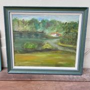 Huile sur toile nature et verdure