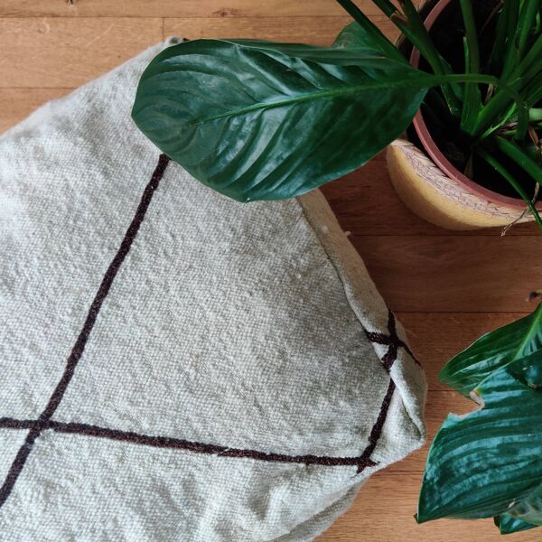 Pouf marocain berbère Blanc et noir