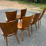 Suite of 6 Baumann chairs Dove model