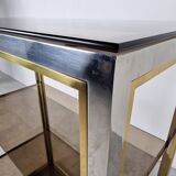 Vintage brass and chrome shelves, 1970s