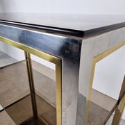 Etagère laiton vintage et chrome, années 1970