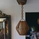 Vintage rattan pendant light, 1960s