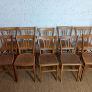 Ensemble de 10 chaises bistrot années 1950-60 vintage Luterma
