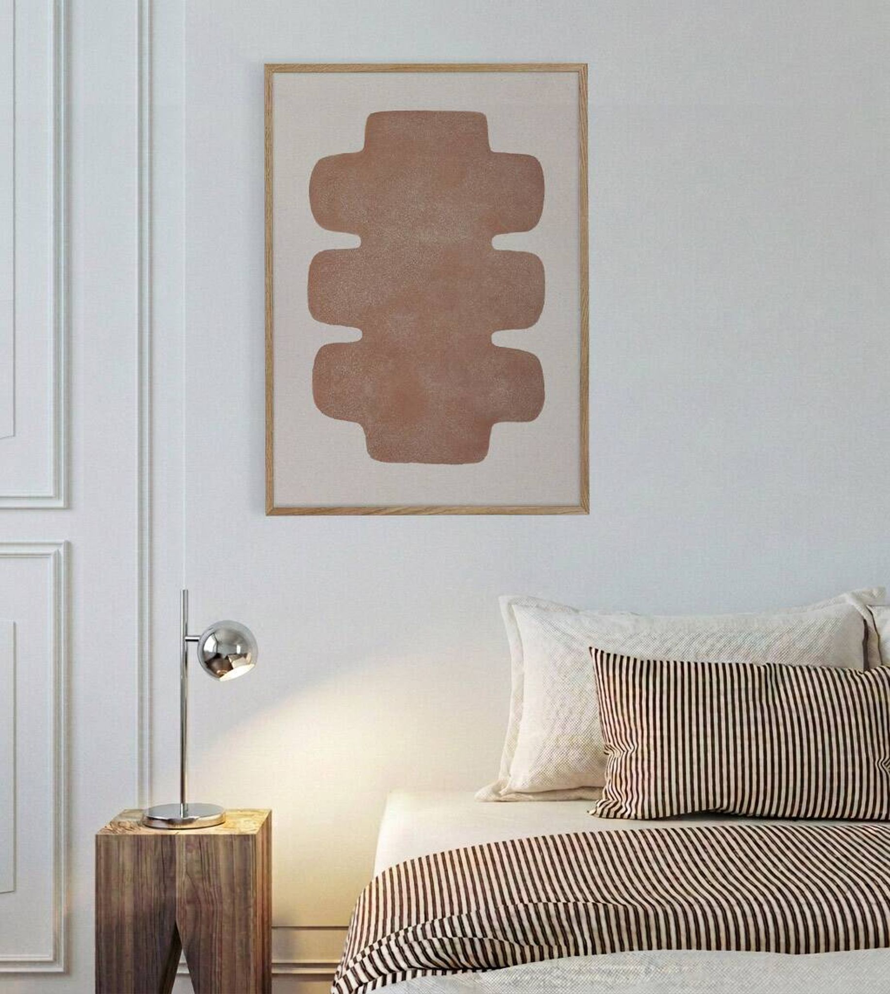 Peinture sur papier terracotta signée Eawy