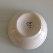 Bol blanc à liseré bleu en porcelaine de Gien