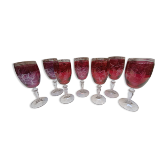 7 verres en cristal