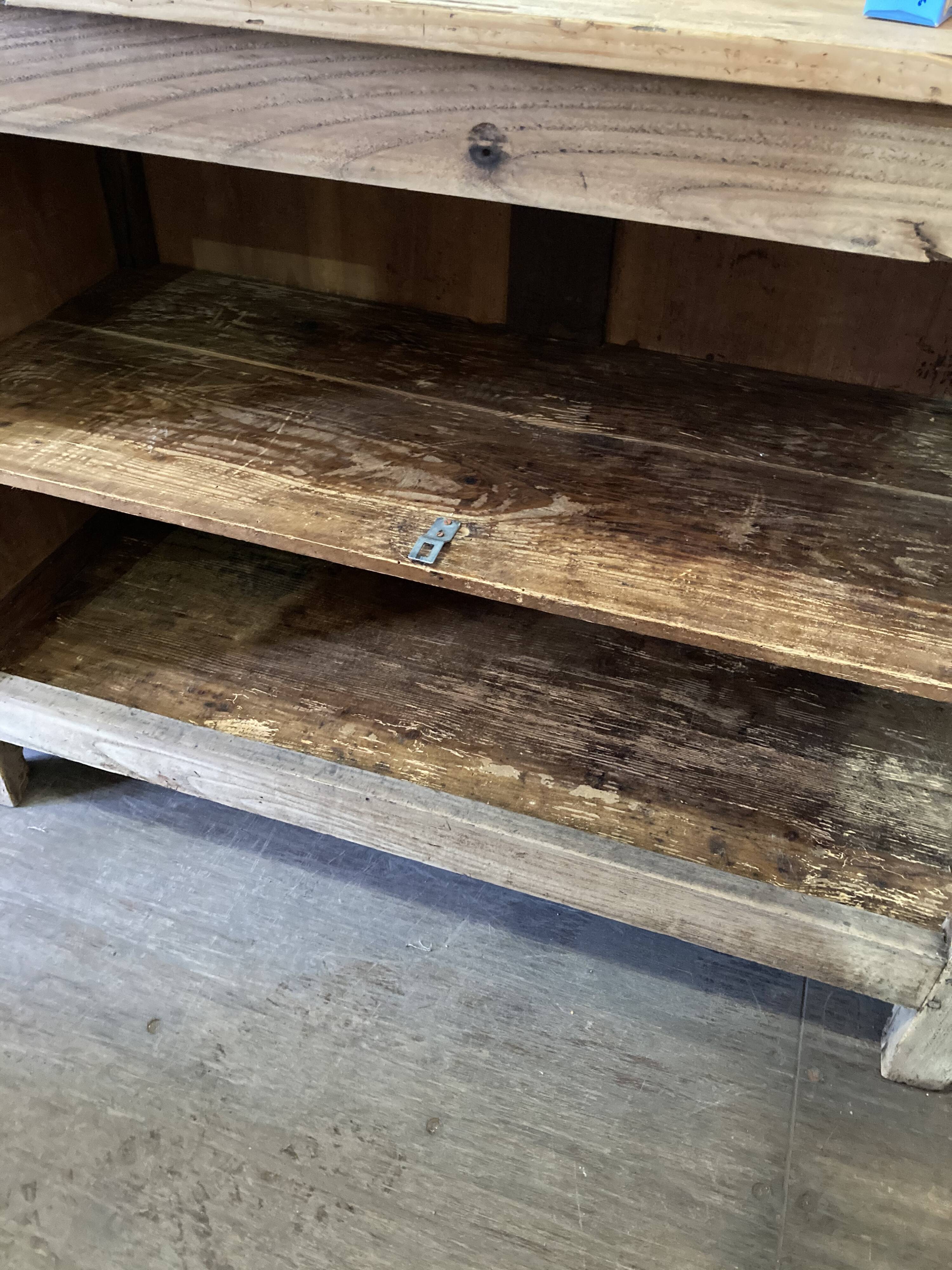 Old low buffet 2 doors in natural wood