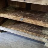 Old low buffet 2 doors in natural wood