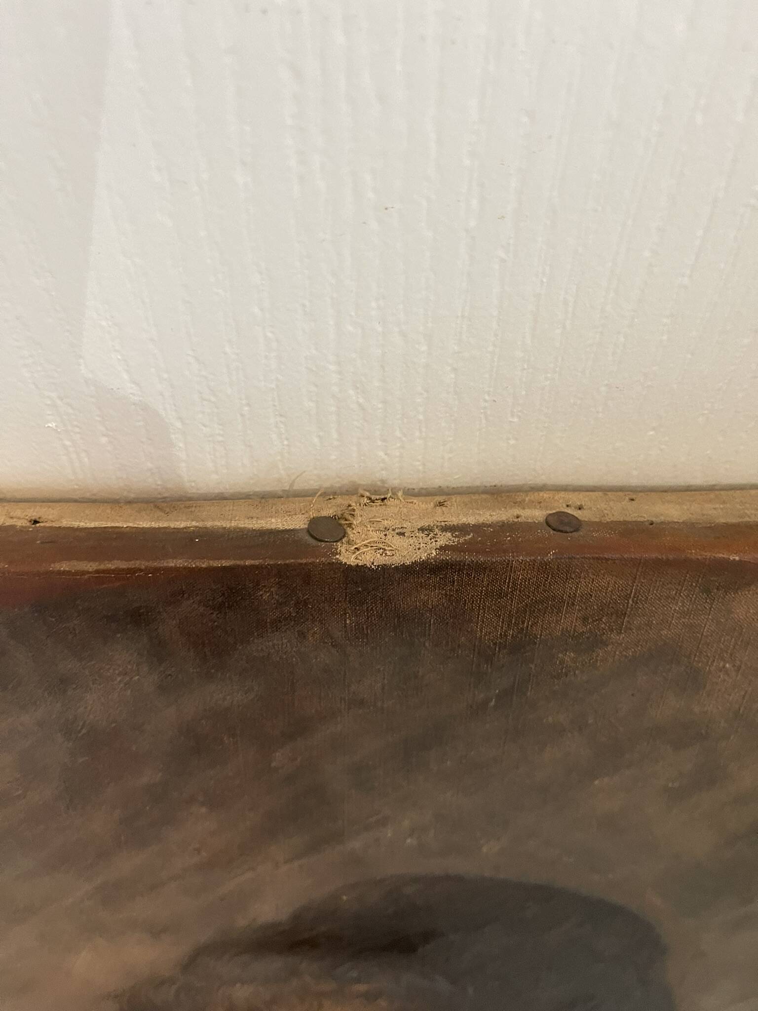 Tableau peinture huile toile portrait femme robe dentelle xixème 19ème merl