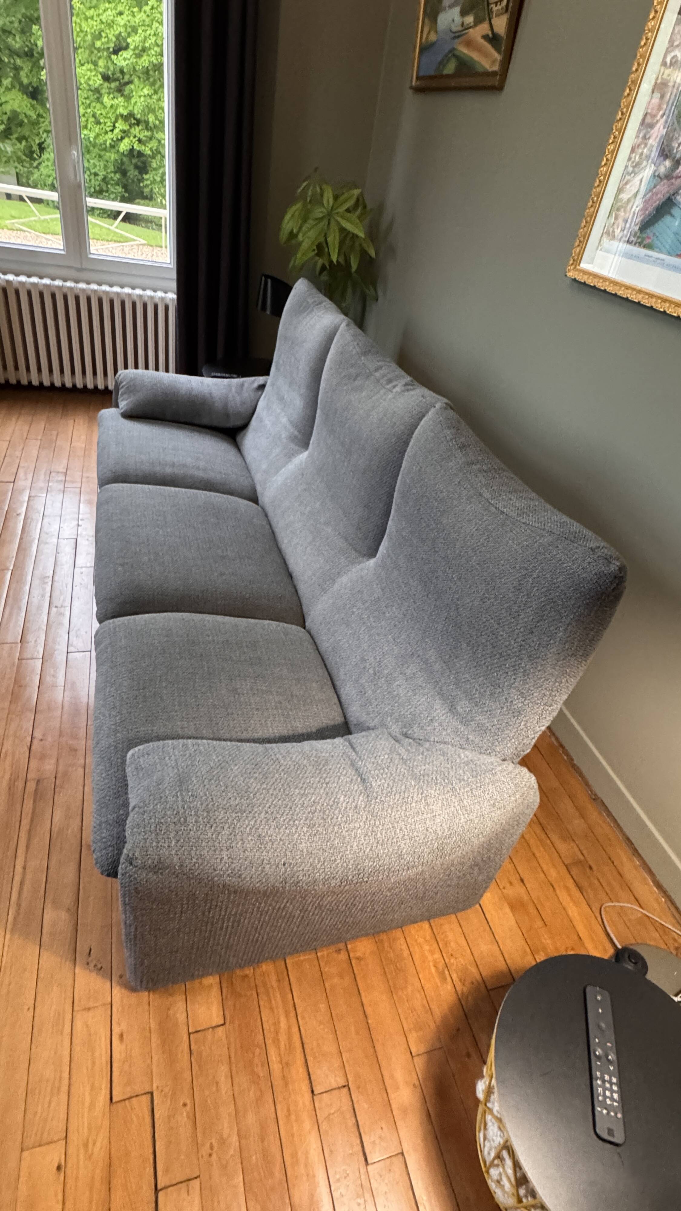 Maralunga 3-seater sofa Cassina (Vico Magistretti) grey wool fabric