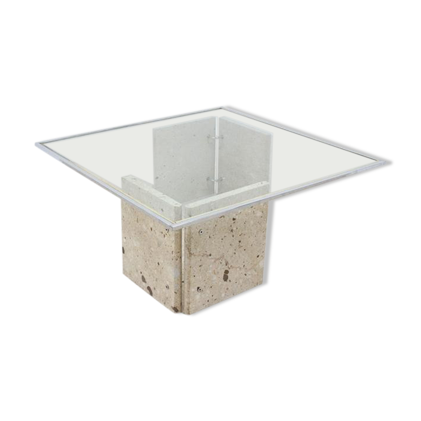 Italian marble and glass coffee table 1970