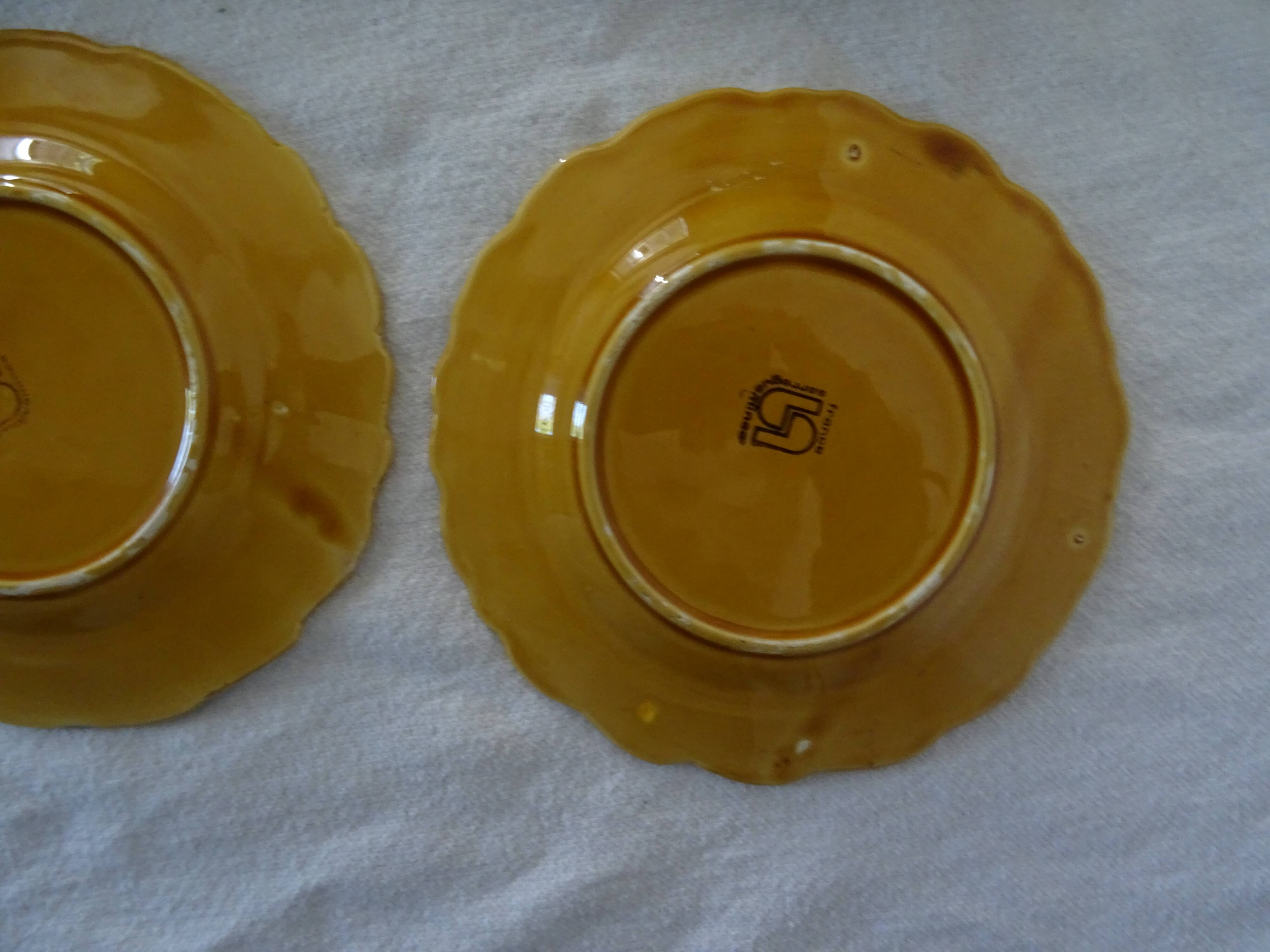 Dessert set salad bowl and 6 plates 541023 fruits barbotine sarreguemines