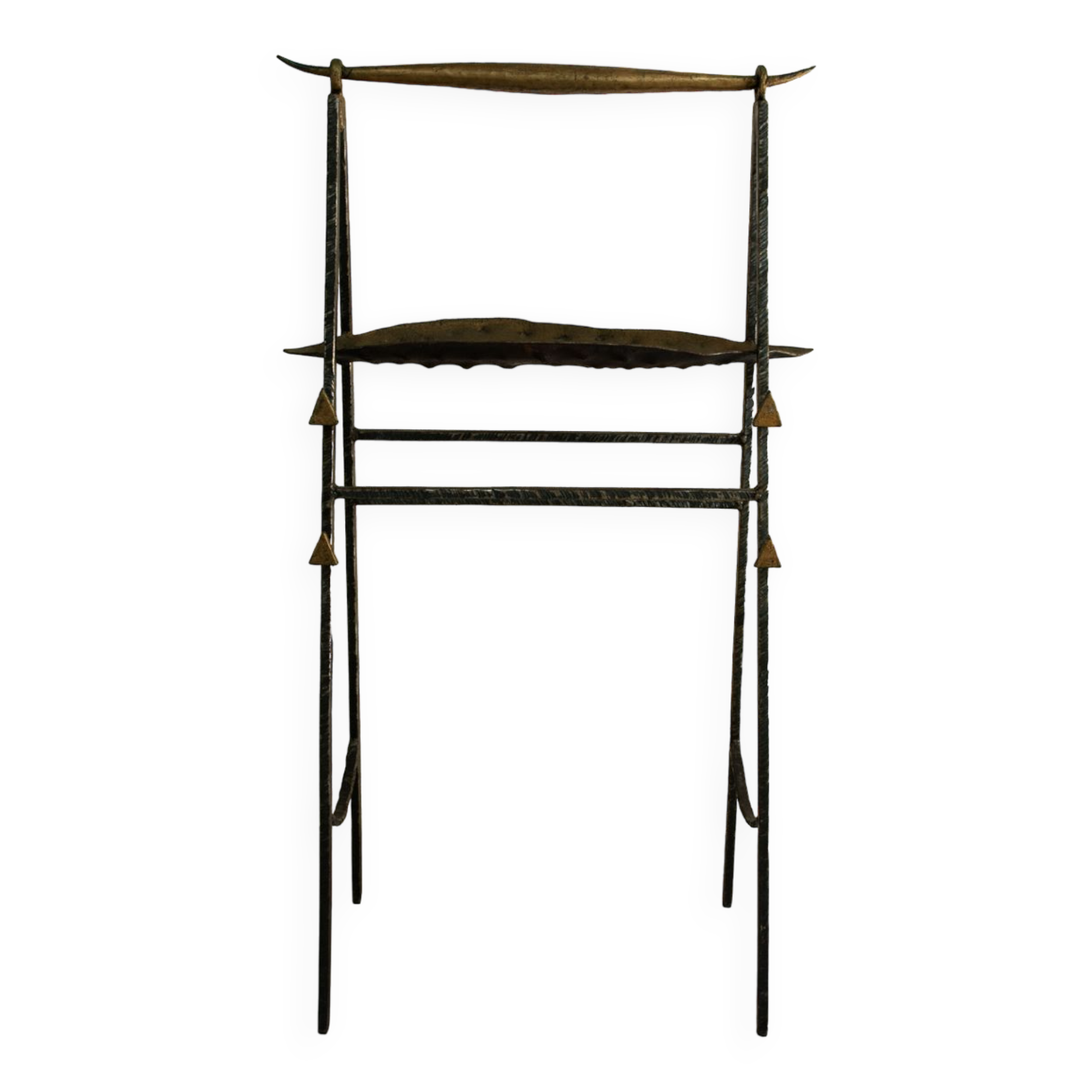 Jean Jacques Argueyrolles, clothes throwers and pockets in patinated welded iron